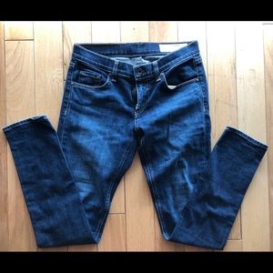 Dark wash Rag & Bone mid-rise skinny jeans, sz 26